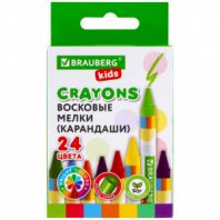 Восковые мелки BRAUBERG KIDS, НАБОР 24 цвета, 271697 Восковые мелки BRAUBERG KIDS, НАБОР 24 цвета, 271697