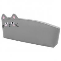Пенал ЮНЛАНДИЯ ЮНИОР, 1 отделение, искусственная кожа, "Gray kitty", 20х9х7 см, 273819