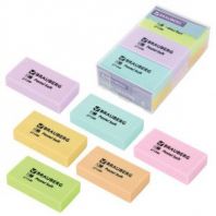 Ластики BRAUBERG PASTEL SOFT НАБОР 6 шт., размер ластика 45х25х10 мм, экологичный ПВХ, 271340
