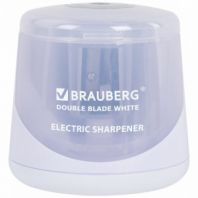 Точилка электрическая BRAUBERG DOUBLE BLADE WHITE, двойное лезвие, питание от 2 батареек, 271337 Точилка электрическая BRAUBERG DOUBLE BLADE WHITE, двойное лезвие, питание от 2 батареек, 271337