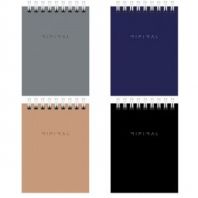 Блокнот МАЛЫЙ ФОРМАТ А7, 75х105 мм, 40 л., гребень, картон, клетка, BRAUBERG "Minimal Classic", 116430