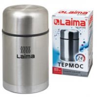 Термос LAIMA универсальный с широким горлом, 0,8 л, нержавеющая сталь, 601408 Термос LAIMA универсальный с широким горлом, 0,8 л, нержавеющая сталь, 601408