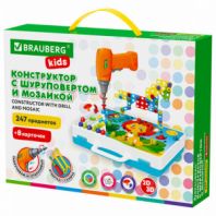 Конструктор с шуруповертом РАЗВИВАЮЩИЙ 247 деталей, BRAUBERG KIDS, 665204 Конструктор с шуруповертом РАЗВИВАЮЩИЙ 247 деталей, BRAUBERG KIDS, 665204