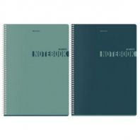 Тетрадь А4, 96 л., BRAUBERG, гребень, клетка, матовая ламинация, "NoteColor" (микс в спайке), 405316
