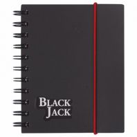 Блокнот МАЛЫЙ ФОРМАТ А6, 105х148 мм, 150 л., гребень, пластик, клетка, BRAUBERG, "Black Jack", 125388