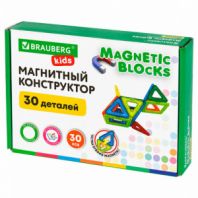 Магнитный конструктор MAGNETIC BLOCKS, 30 магнитных деталей, BRAUBERG KIDS, 665719 Магнитный конструктор MAGNETIC BLOCKS, 30 магнитных деталей, BRAUBERG KIDS, 665719