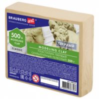 Пластилин скульптурный BRAUBERG ART CLASSIC, телесный, 0,5 кг, твердый, 106519 Пластилин скульптурный BRAUBERG ART CLASSIC, телесный, 0,5 кг, твердый, 106519