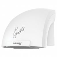 Сушилка для рук SONNEN HSD-A905, 1200 Вт, 30 м/с, IPX1, пластик, белая, 701868