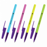 Ручка шариковая BRAUBERG "Офисная" NEON COLOR, СИНЯЯ, корпус ассорти, пишущий узел 1 мм, линия письма 0,5 мм, 144200 Ручка шариковая BRAUBERG "Офисная" NEON COLOR, СИНЯЯ, корпус ассорти, пишущий узел 1 мм, линия письма 0,5 мм, 144200