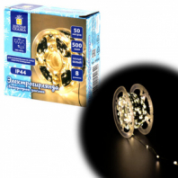 Электрогирлянда-нить уличная 50 м, 500 LED, тип "Роса", IP44, тёплый белый, 220V, контроллер, ЗОЛОТАЯ СКАЗКА, 591362 Электрогирлянда-нить уличная 50 м, 500 LED, тип "Роса", IP44, тёплый белый, 220V, контроллер, ЗОЛОТАЯ СКАЗКА, 591362