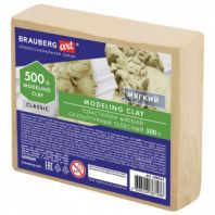 Пластилин скульптурный BRAUBERG ART CLASSIC, телесный, 0,5 кг, мягкий, 106515 Пластилин скульптурный BRAUBERG ART CLASSIC, телесный, 0,5 кг, мягкий, 106515