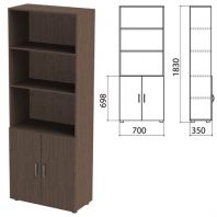 Шкаф полузакрытый "Канц", 700х350х1830 мм, цвет венге (КОМПЛЕКТ) Шкаф полузакрытый "Канц", 700х350х1830 мм, цвет венге (КОМПЛЕКТ)