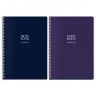 Тетрадь А4, 96 л., BRAUBERG, гребень, клетка, матовая ламинация, "NoteBookMono" (микс в спайке), 405315