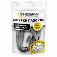 Шнурки плоские эластичные СЕРЫЕ длина 100 см, ширина 8 мм, 2 капсулы серебристого цвета, SHEGRA (ШЕГРА), 701710 Шнурки плоские эластичные СЕРЫЕ длина 100 см, ширина 8 мм, 2 капсулы серебристого цвета, SHEGRA (ШЕГРА), 701710