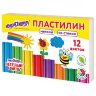 Пластилин мягкий ЮНЛАНДИЯ "ВЕСЕЛЫЙ ШМЕЛЬ", 12 цветов, 180 г, СО СТЕКОМ, 106672 Пластилин мягкий ЮНЛАНДИЯ "ВЕСЕЛЫЙ ШМЕЛЬ", 12 цветов, 180 г, СО СТЕКОМ, 106672