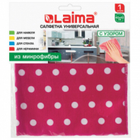 Салфетка из МИКРОФИБРЫ универсальная, 40х40 см, горошек, 250 г/м2, LAIMA, 607582 Салфетка из МИКРОФИБРЫ универсальная, 40х40 см, горошек, 250 г/м2, LAIMA, 607582
