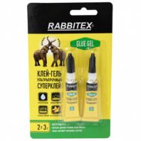 Клей-гель секундный суперклей УЛЬТРАПРОЧНЫЙ, набор 2х3 грамм, RABBITEX (РАББИТЕКС) "ДВА СЛОНА", 609814 Клей-гель секундный суперклей УЛЬТРАПРОЧНЫЙ, набор 2х3 грамм, RABBITEX (РАББИТЕКС) "ДВА СЛОНА", 609814